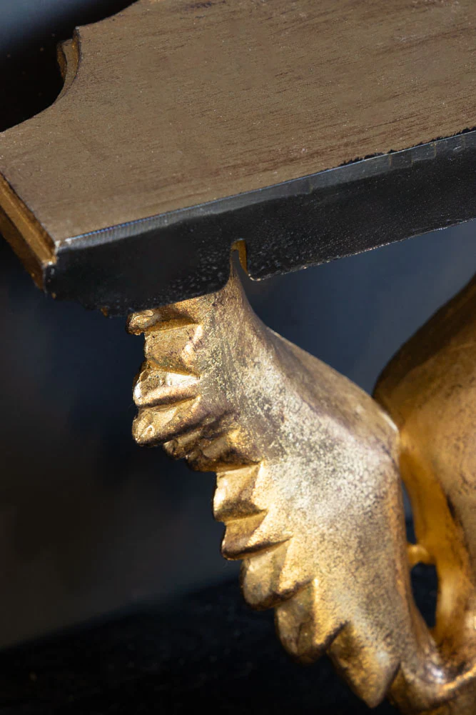 Antiqued Gold Angel Wings Wall Shelf - Image 4