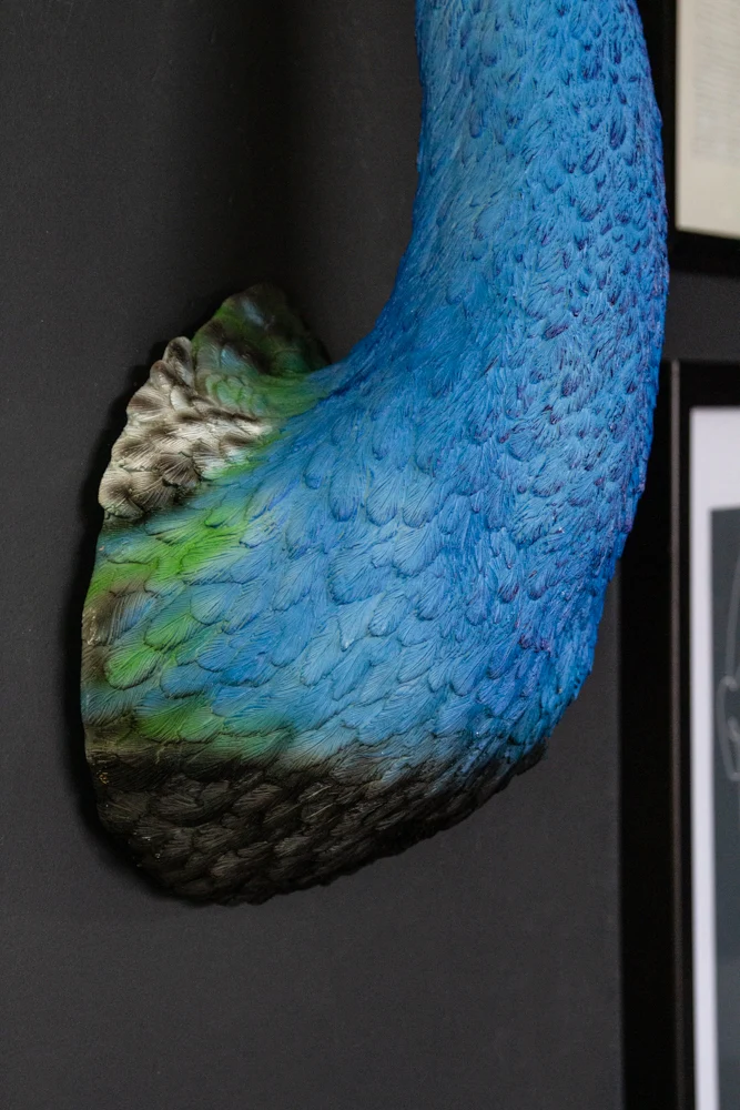 Beautiful Blue Peacock Head Wall Decoration - Image 4