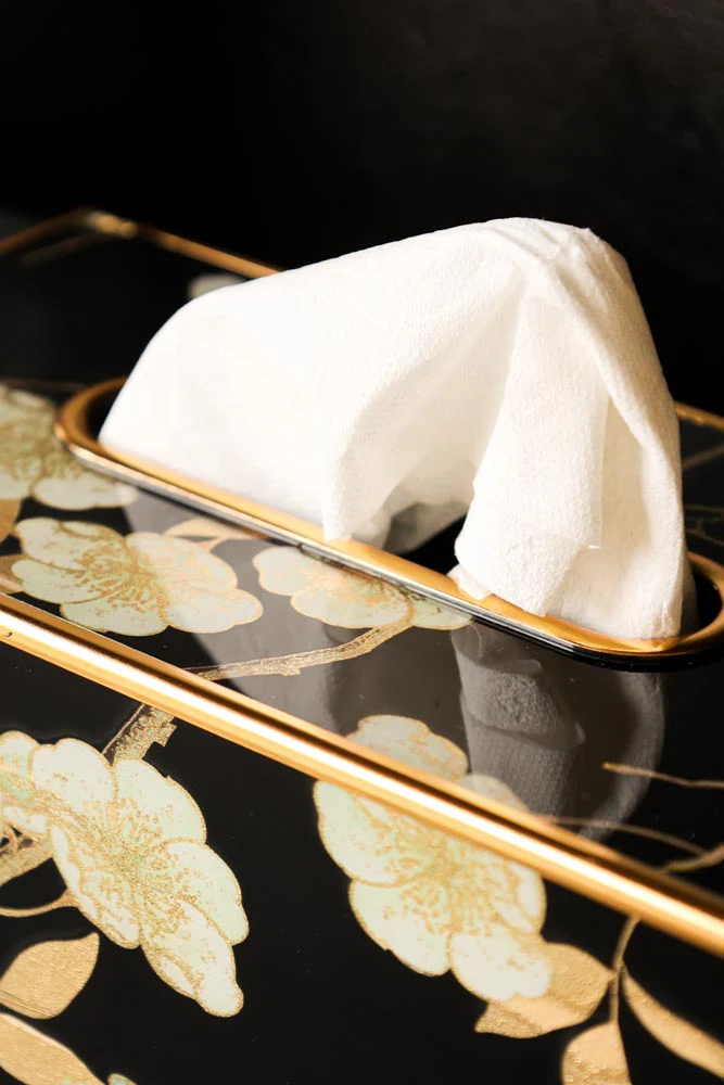 Black & Gold Blossom Tissue Box - Image 6