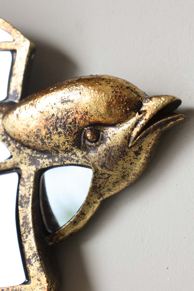 Brass & Mirror Swallow Wall Decoration - Image 5