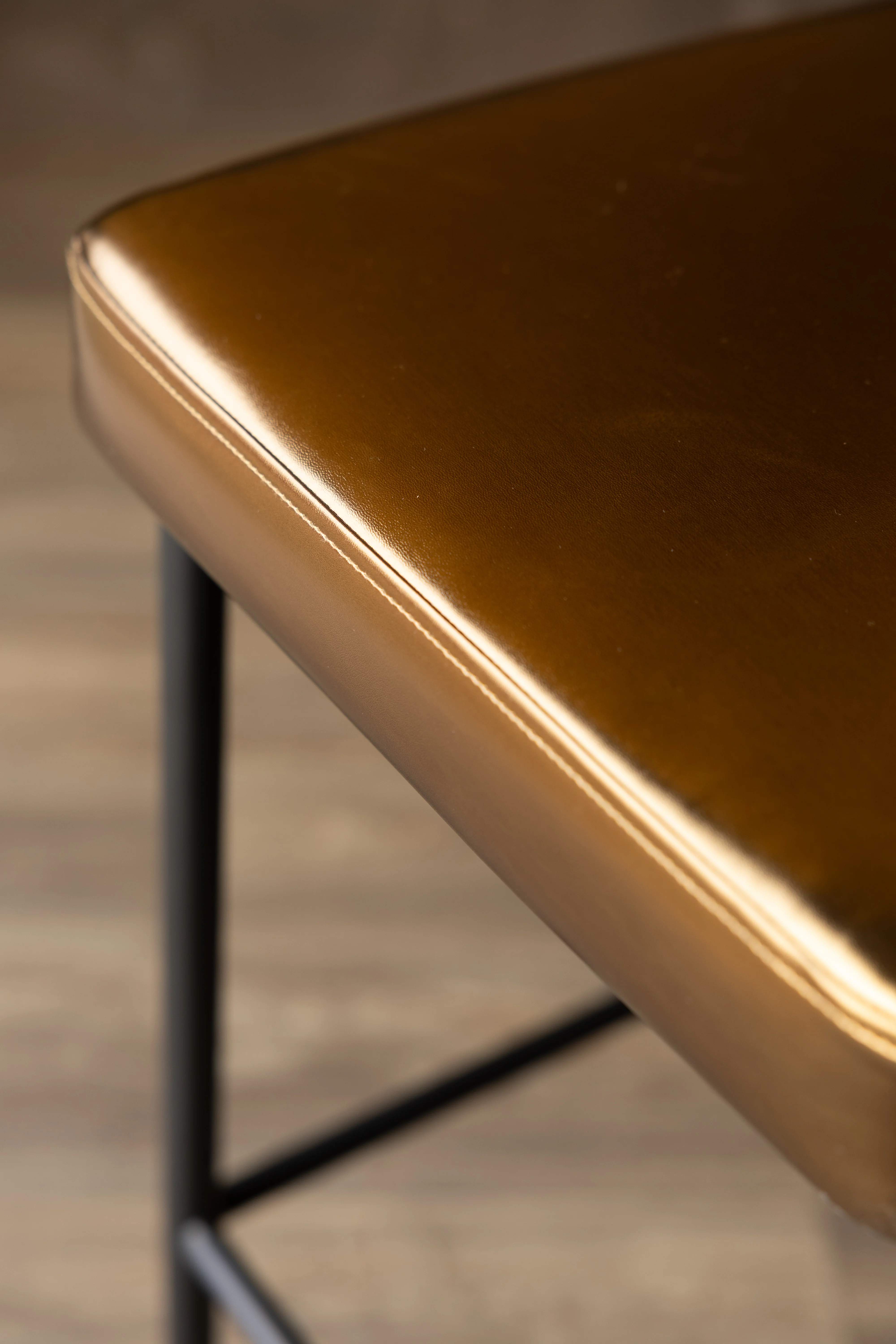 Burnished Gold Roll Back Bar Stool - Image 4