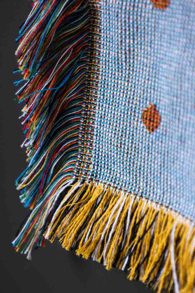 Denim & Bone Blue Lovebirds Woven Cotton Throw - Image 10