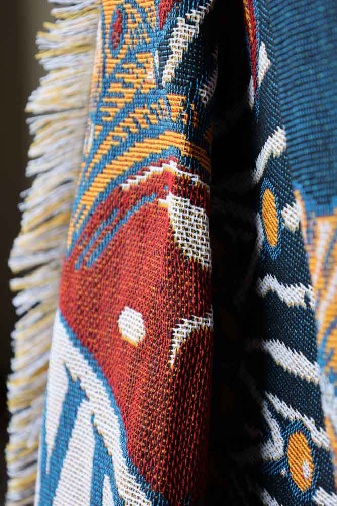 Denim & Bone Midnight Blue Loved Woven Cotton Throw - Image 12