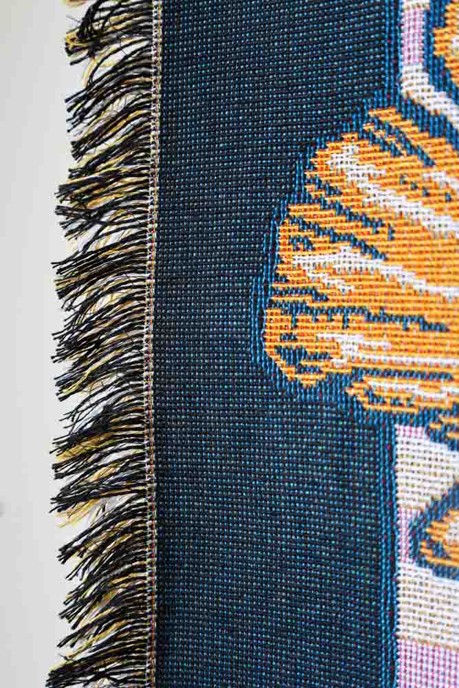 Denim & Bone Midnight Blue Loved Woven Cotton Throw - Image 9