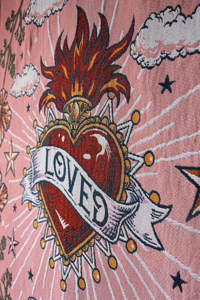 Denim & Bone Pink Loved Woven Cotton Throw - Image 12