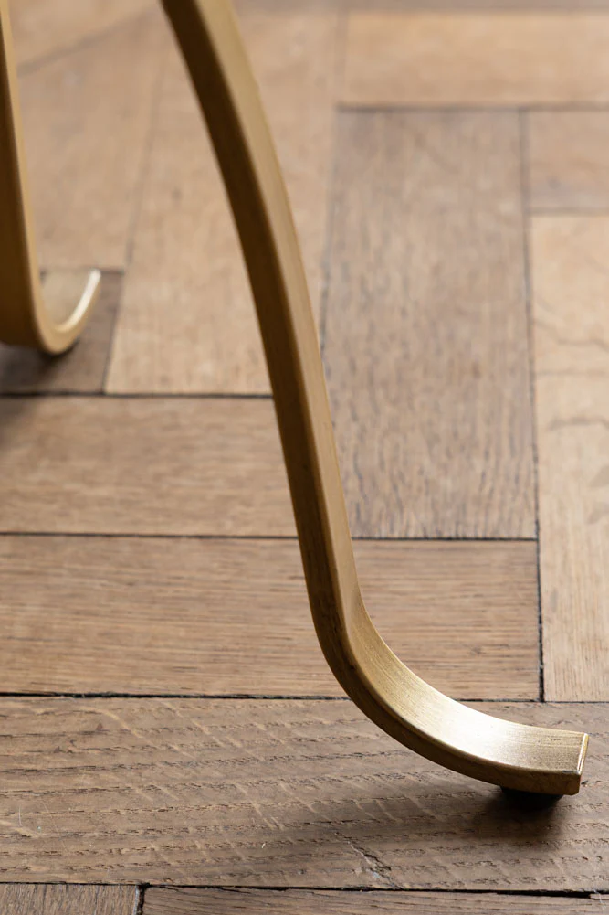 Gold Bow Round Glass Side Table - Image 4