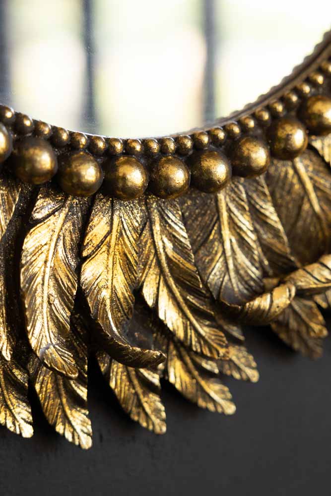 Golden Feather Round Wall Mirror - Image 5