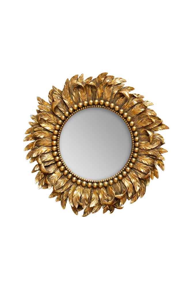 Golden Feather Round Wall Mirror - Image 6