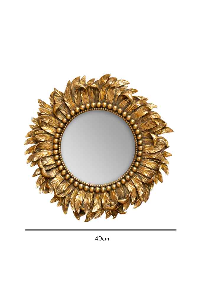 Golden Feather Round Wall Mirror - Image 7