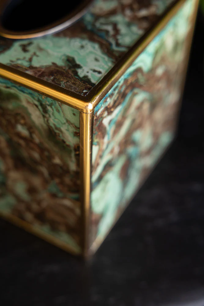 Green Marble Effect Tissue Box - Image 4