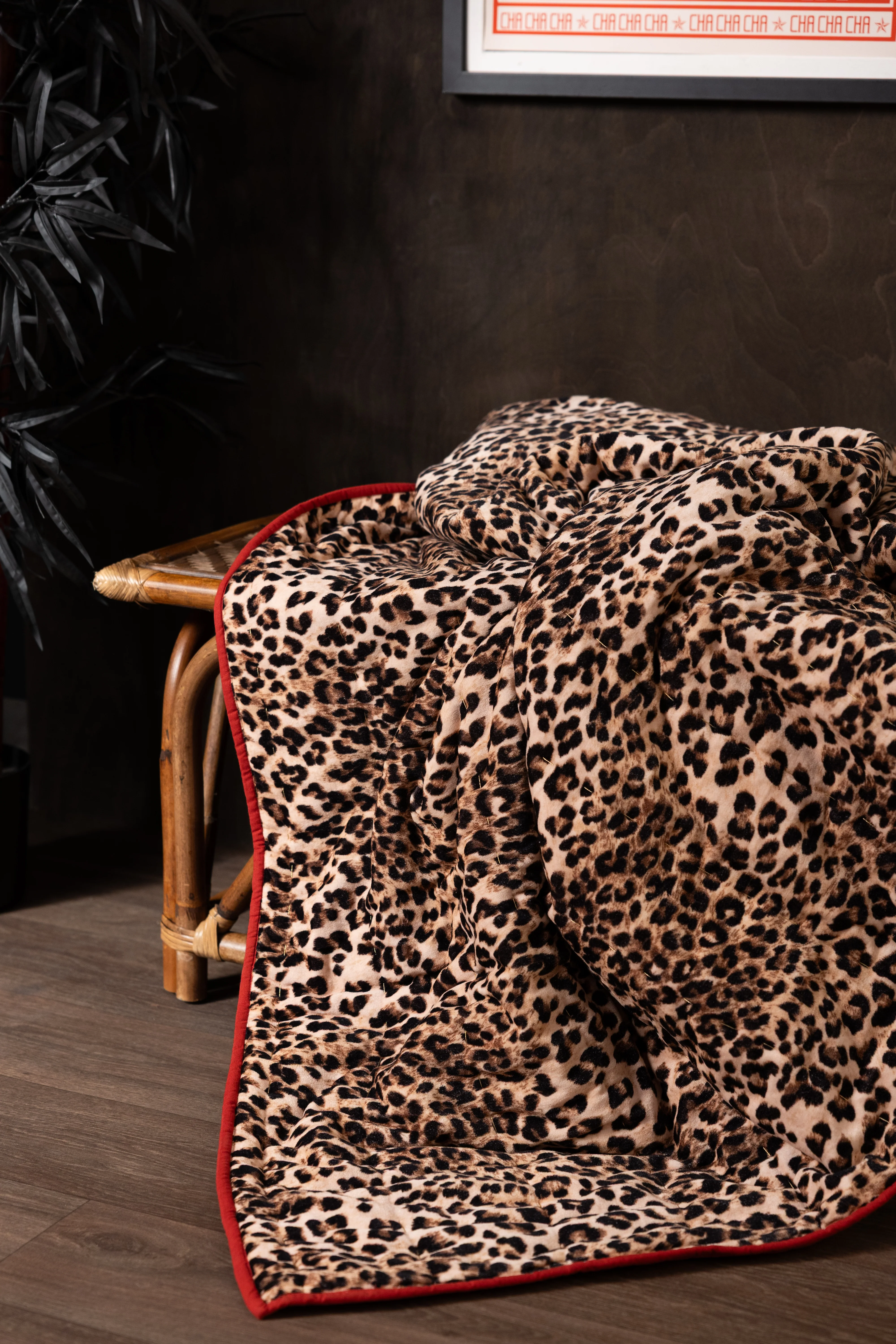 Leopard Love Print with Red Reversible Quilt - Image 4