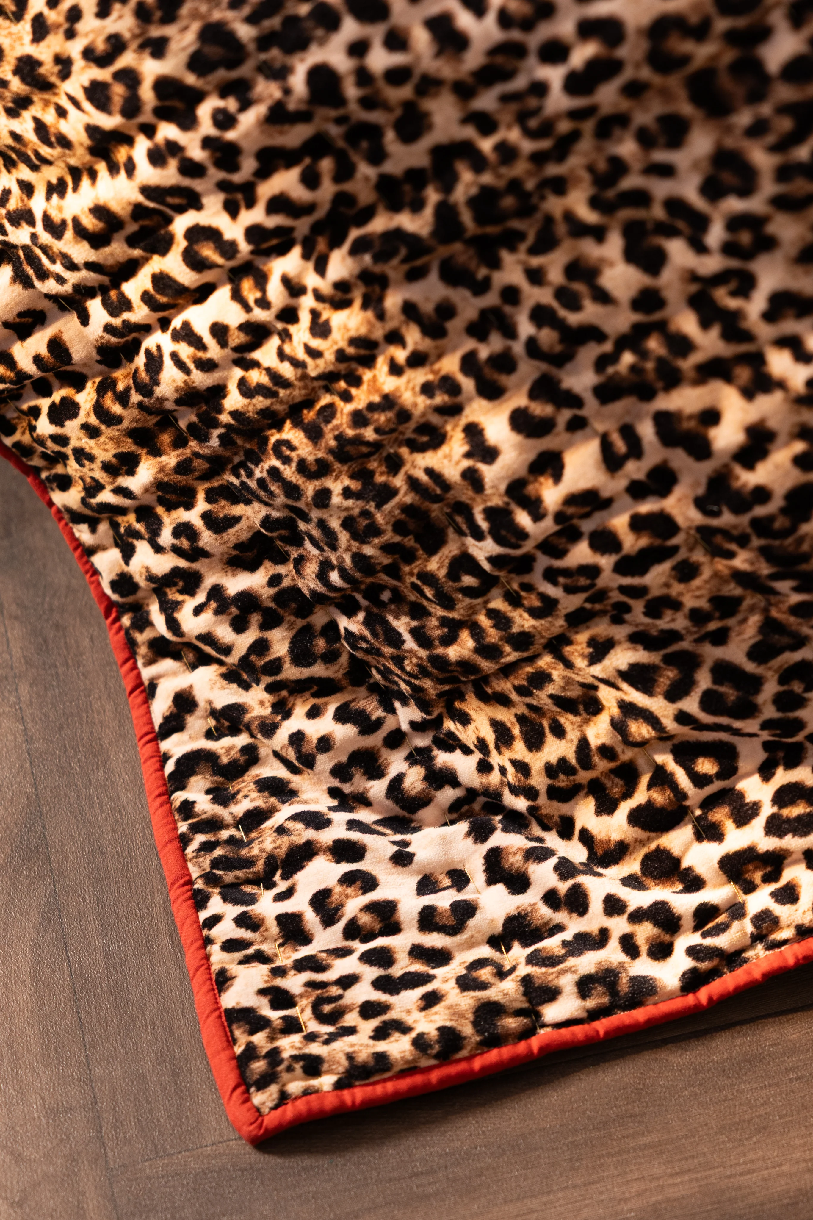 Leopard Love Print with Red Reversible Quilt - Image 6