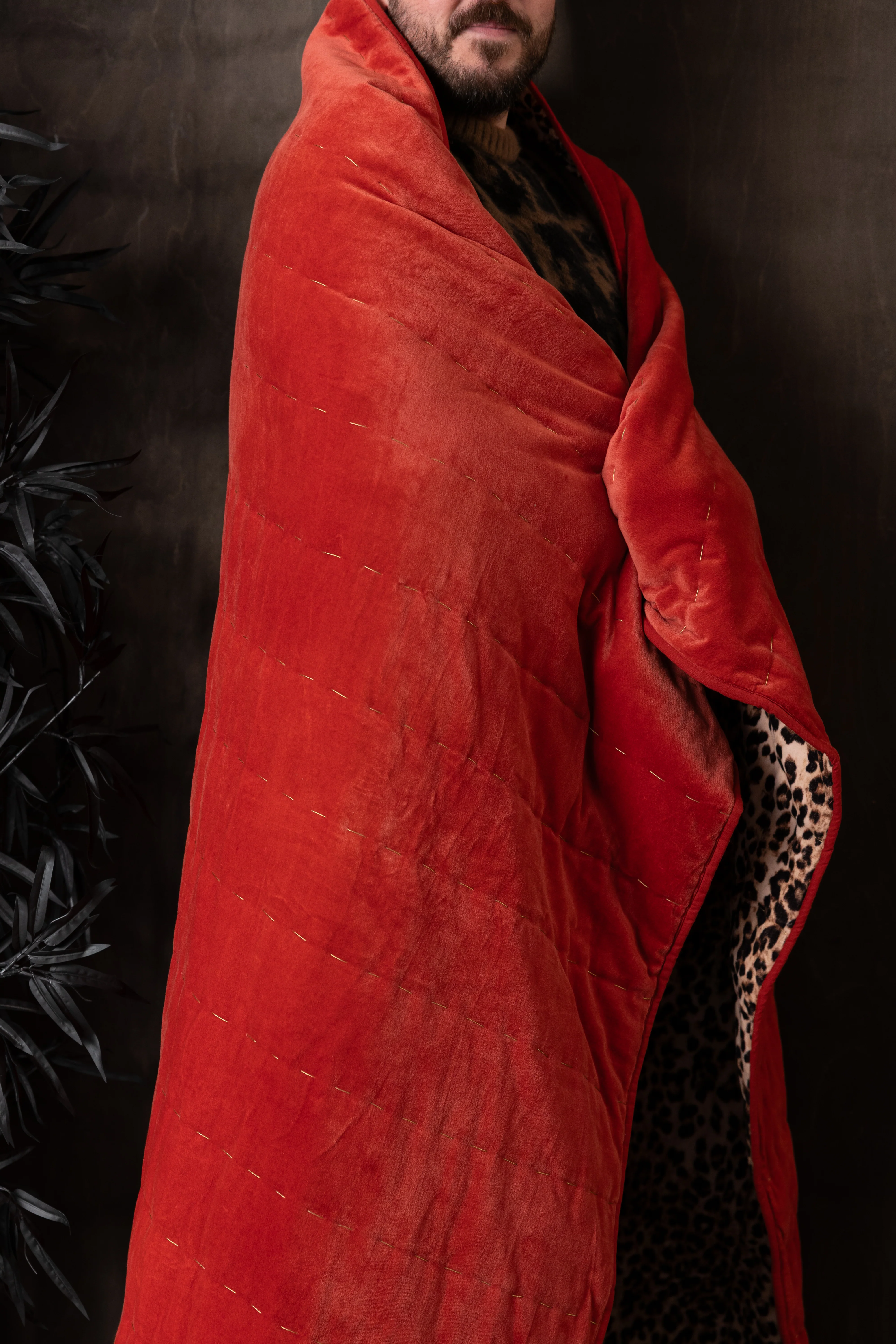 Leopard Love Print with Red Reversible Quilt - Image 7