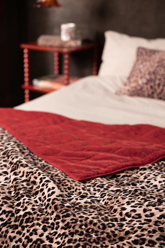 Leopard Love Print with Red Reversible Quilt - Image 9