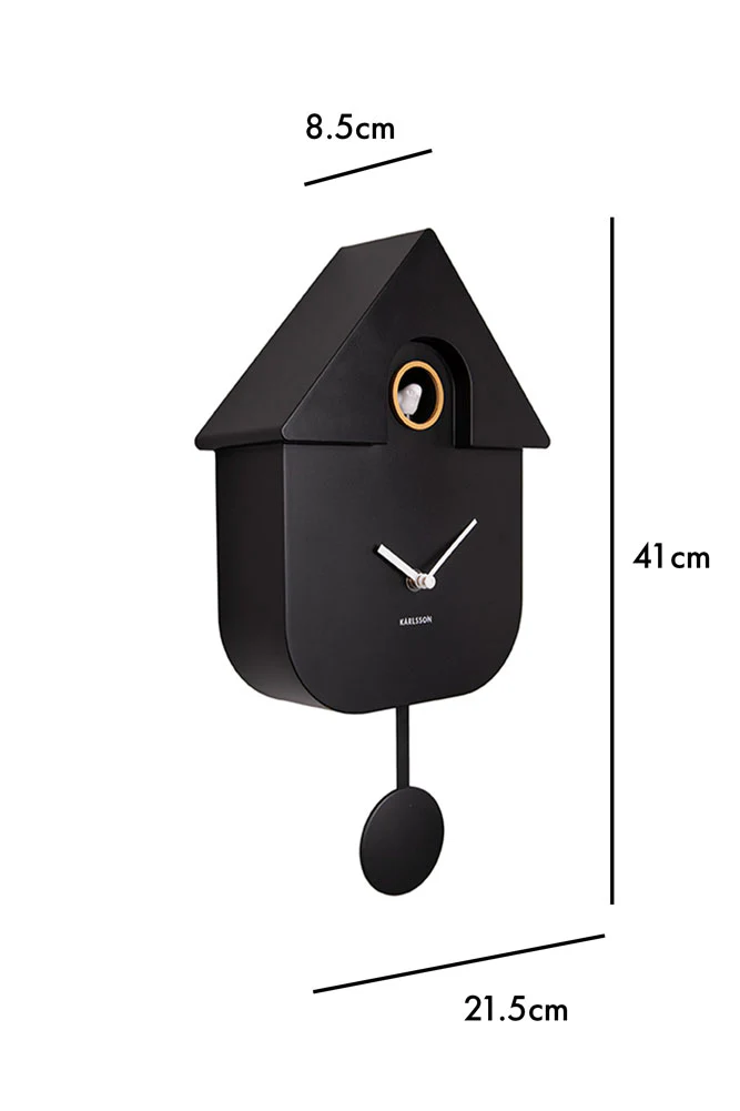 Modern Black Cuckoo Wall Clock - Image 8