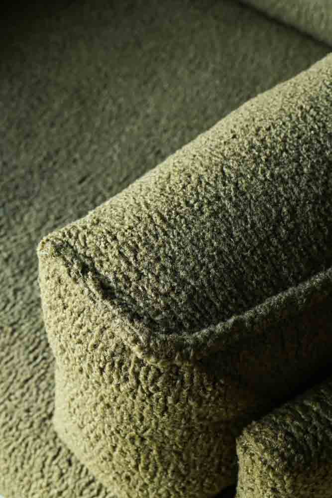 Olive Chunky Boucle Armchair - Image 4