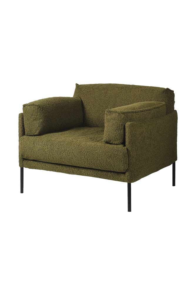 Olive Chunky Boucle Armchair - Image 8