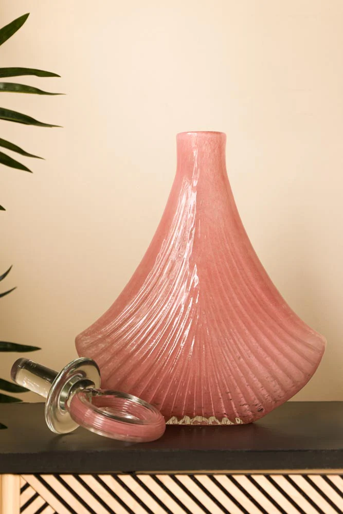 Pink Glass Art Deco Decanter - Image 4