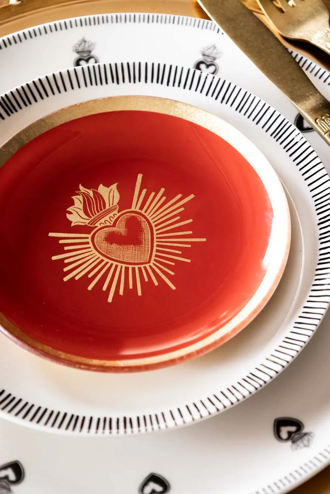 Red & Gold Milagro Heart Decorative Wall Plate - Image 6