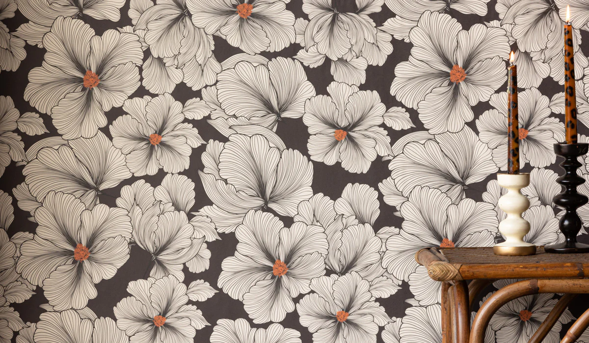 Rockett St George Bohemian Bloom Monochrome Wallpaper - Image 19