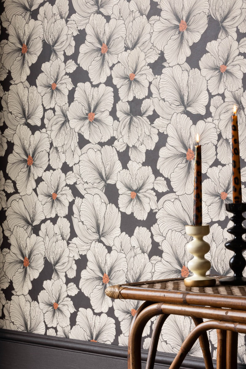 Rockett St George Bohemian Bloom Monochrome Wallpaper - Image 4