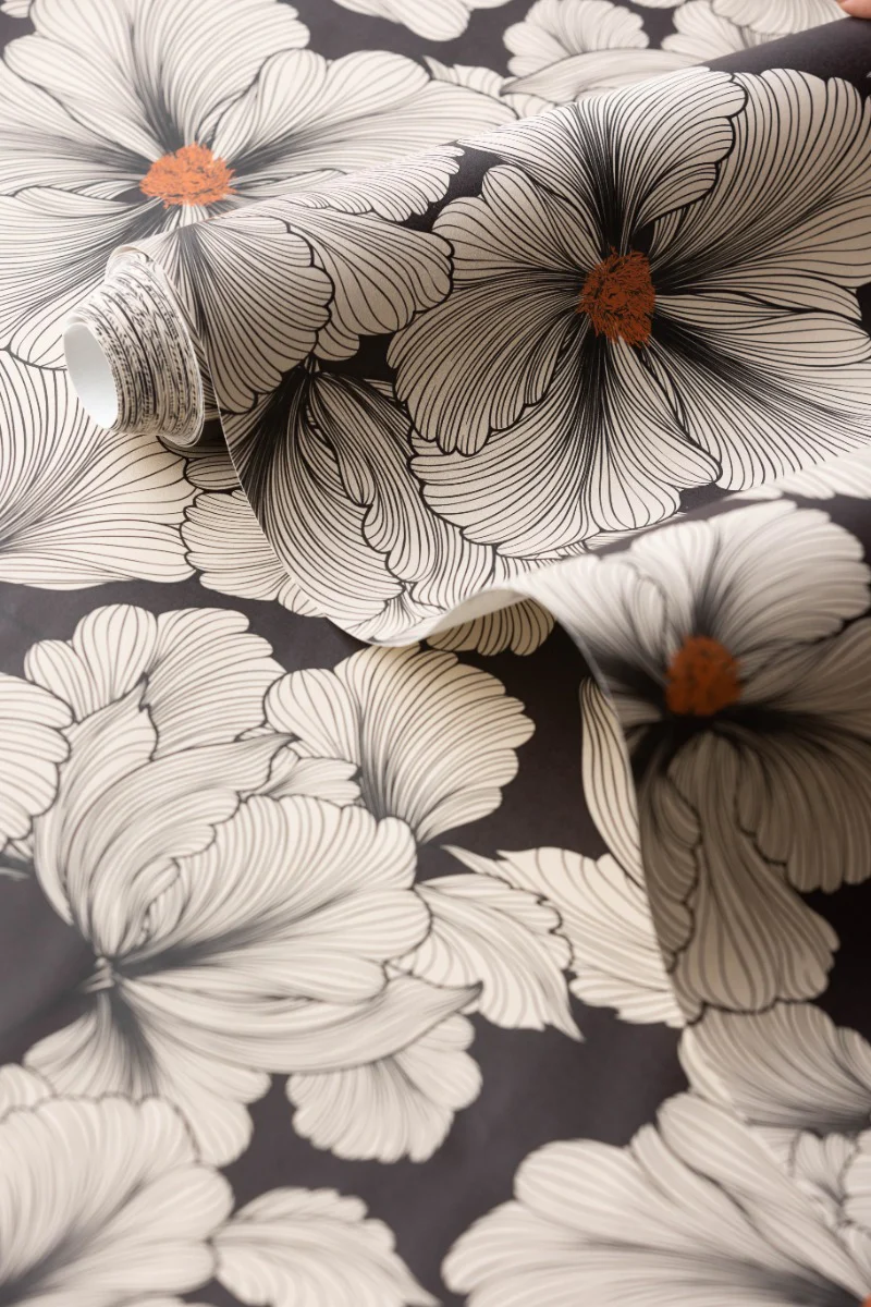 Rockett St George Bohemian Bloom Monochrome Wallpaper - Image 5