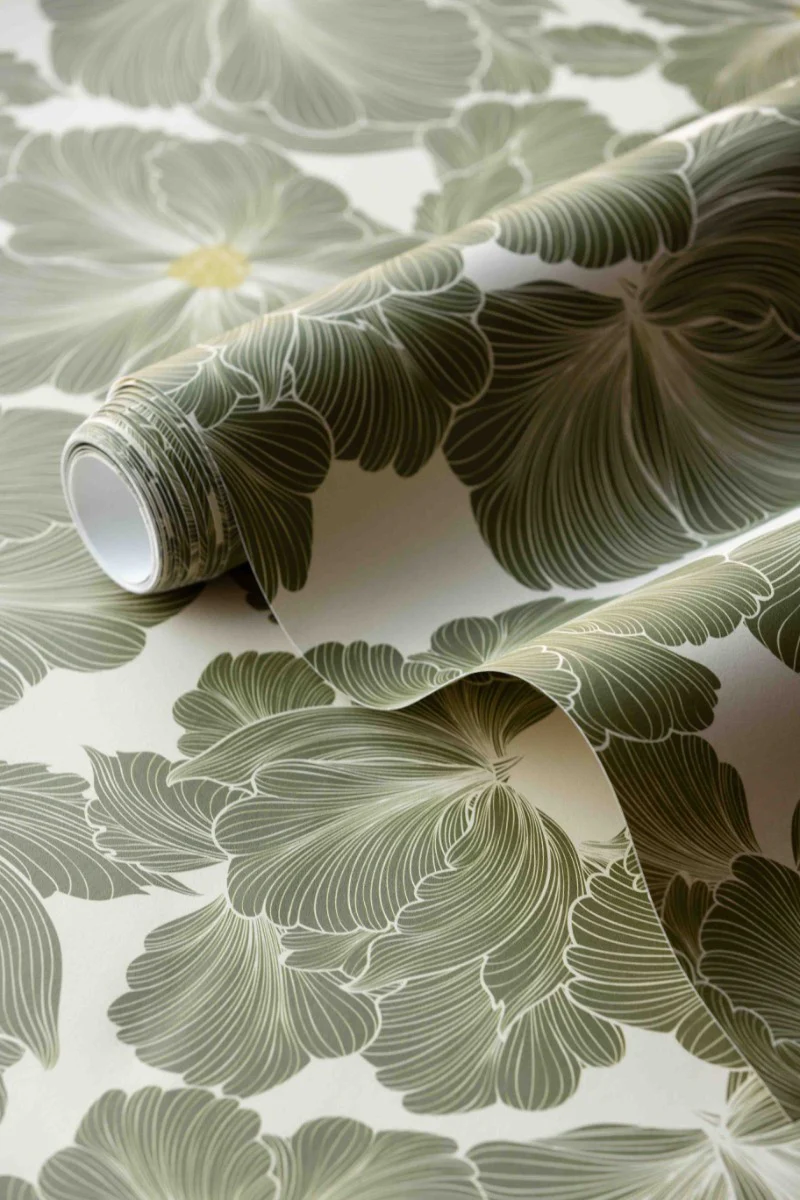 Rockett St George Bohemian Bloom Moss Green Wallpaper - Image 4