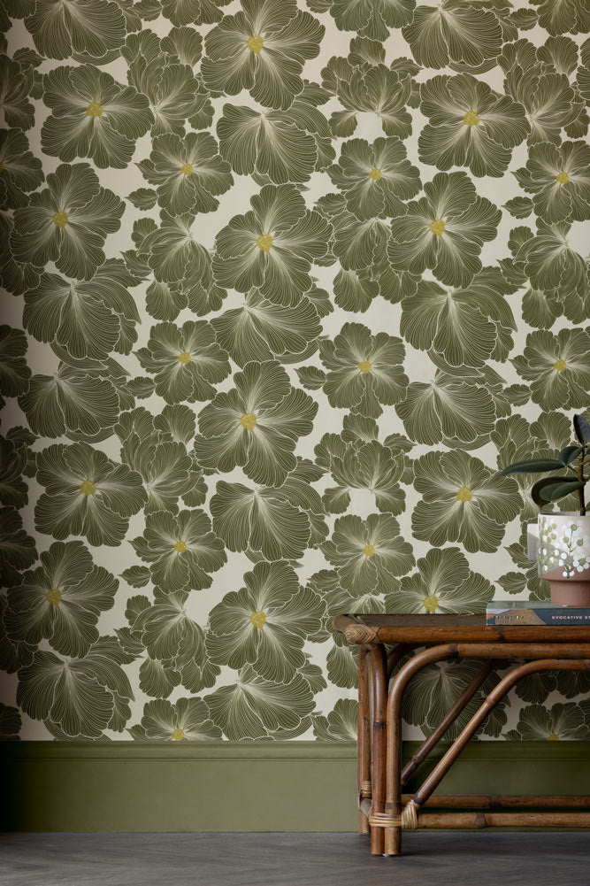 Rockett St George Bohemian Bloom Moss Green Wallpaper - Image 6