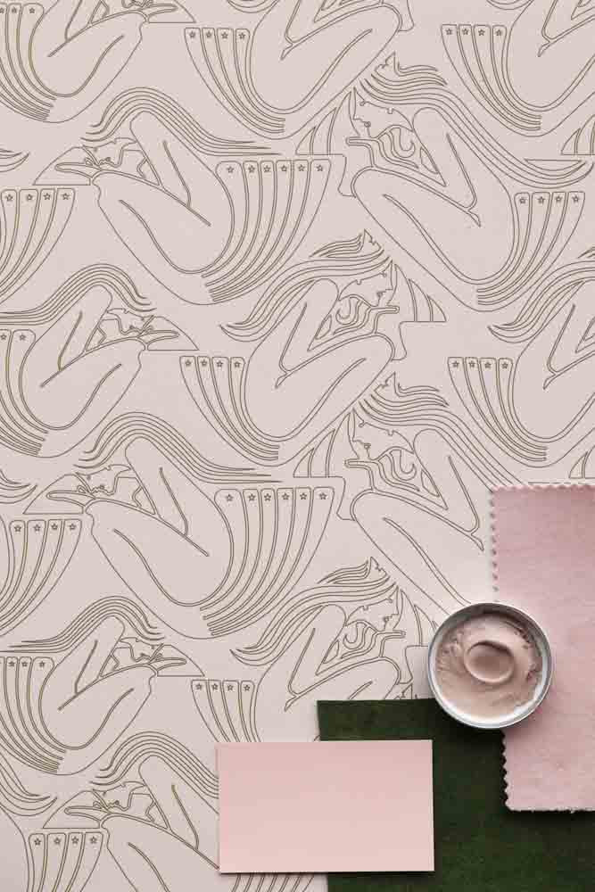 Rockett St George Deco Nymph Blush Pink Wallpaper - Image 20