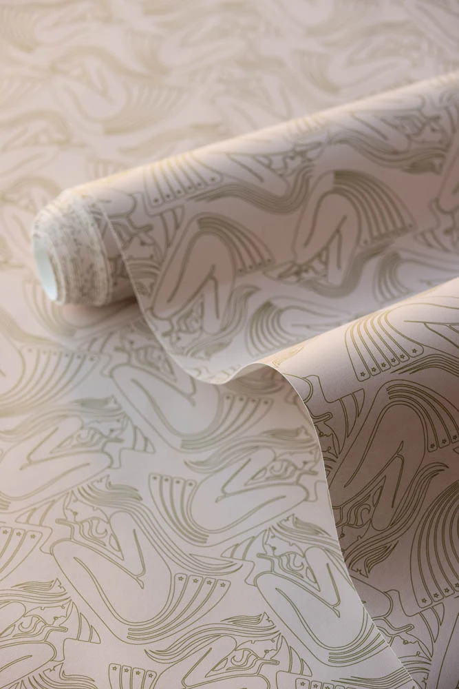 Rockett St George Deco Nymph Blush Pink Wallpaper - Image 3