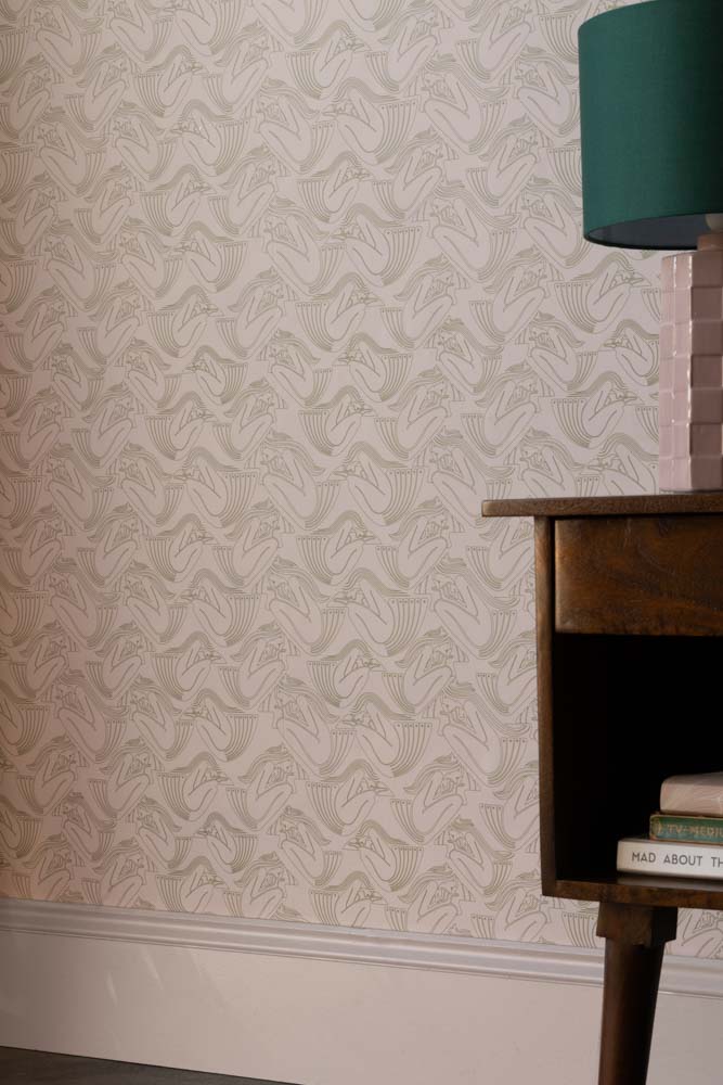 Rockett St George Deco Nymph Blush Pink Wallpaper - Image 4