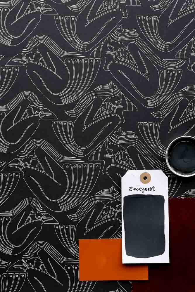 Rockett St George Deco Nymph Midnight Wallpaper - Image 11
