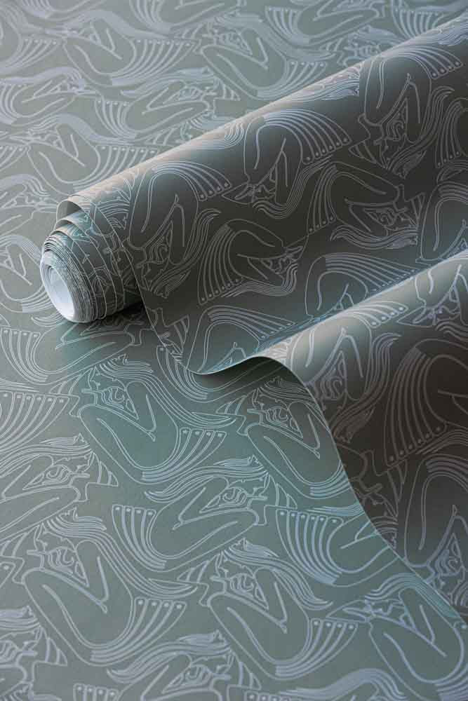Rockett St George Deco Nymph Olive Wallpaper - Image 10