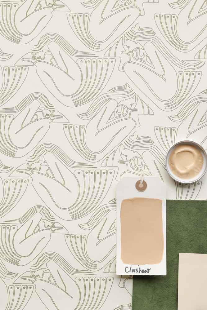 Rockett St George Deco Nymph Parchment Wallpaper - Image 4