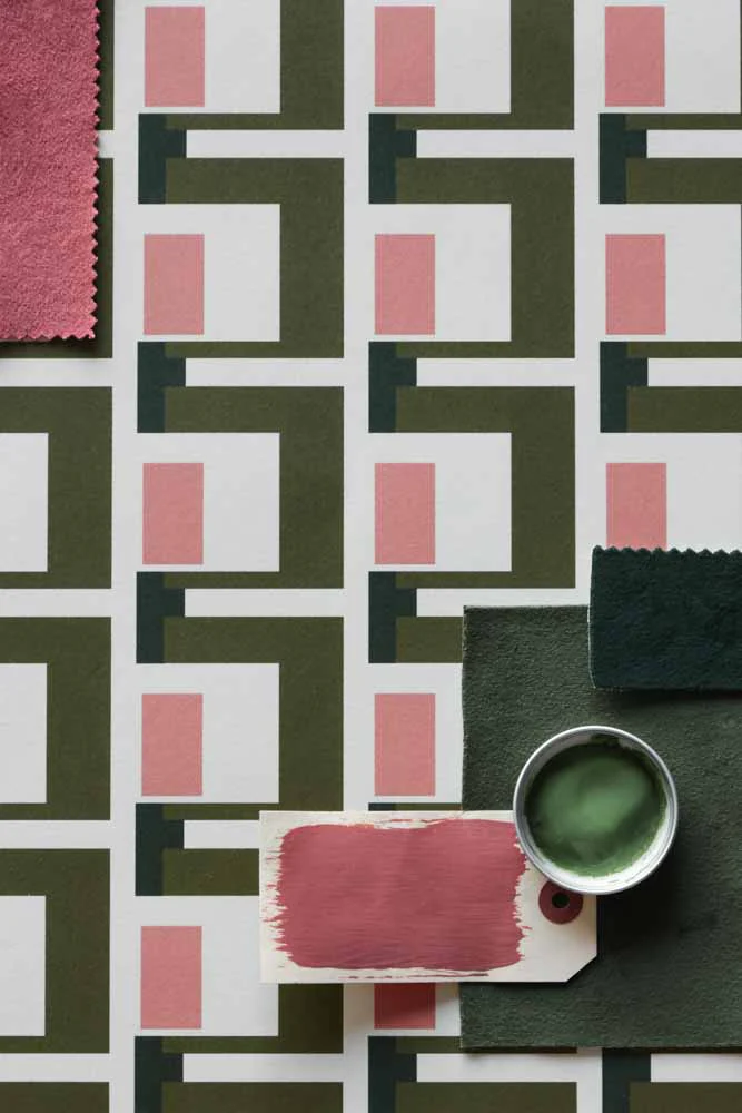 Rockett St George Electric Geometric Avocado Wallpaper - Image 6
