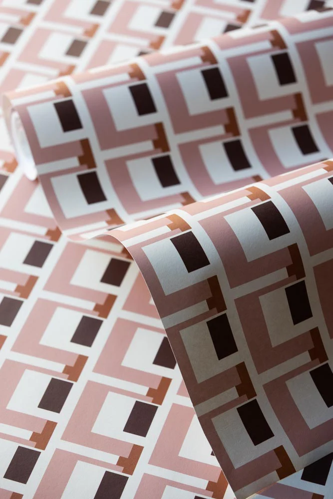 Rockett St George Electric Geometric Peach Wallpaper - Image 3
