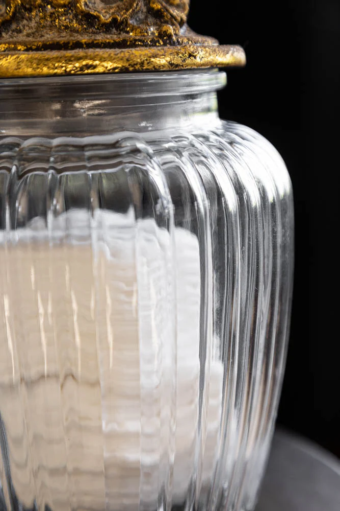 Round Antique Bird Decorative Glass Jar - Image 3