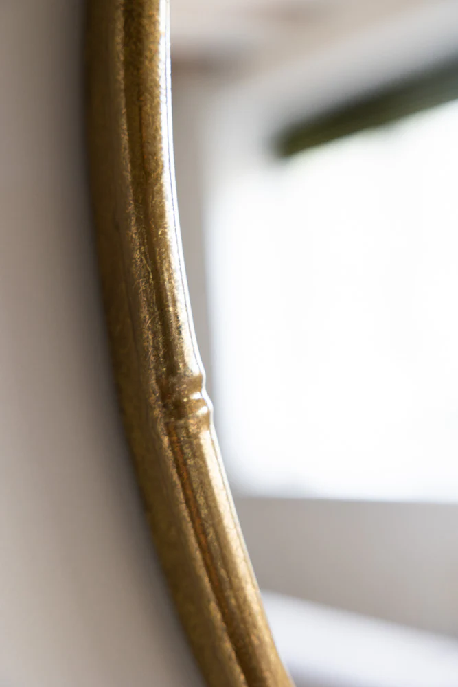 Round Antique Gold Wall Mirror - Image 3
