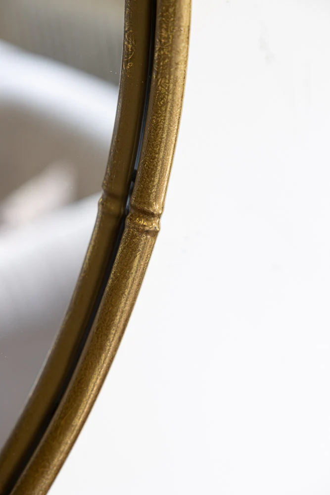 Round Antique Gold Wall Mirror - Image 5