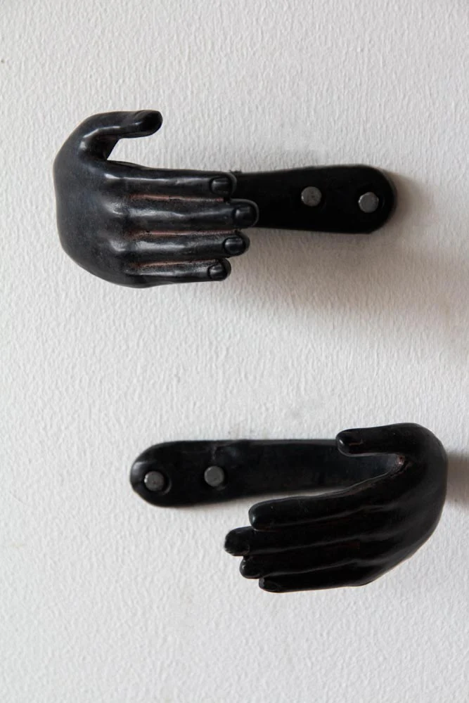 Set of 2 Black Iron Hand Hooks - Image 6