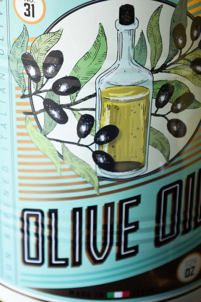 Set Of 2 Olive Oil Storage Tins - Large & Medium - Image 3
