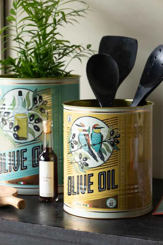 Set Of 2 Olive Oil Storage Tins - Large & Medium - Image 4