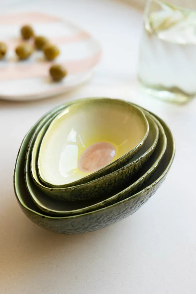 Set Of 4 Avocado Nesting Bowls - Image 3