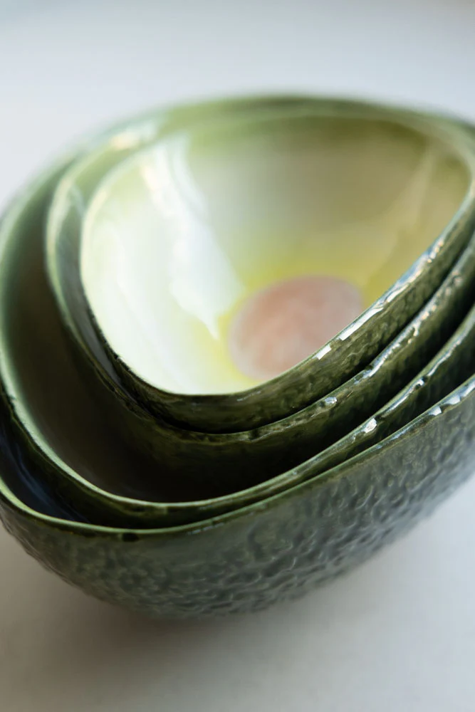 Set Of 4 Avocado Nesting Bowls - Image 5
