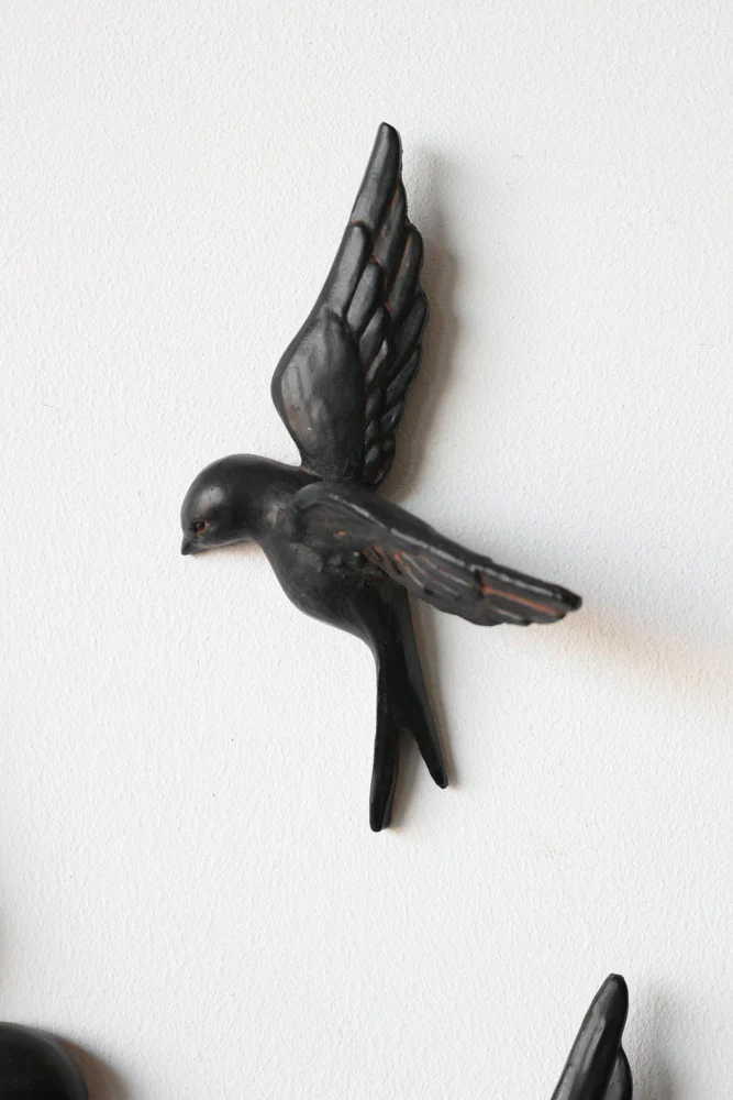 Set Of 4 Black Bird Wall Ornaments - Image 3
