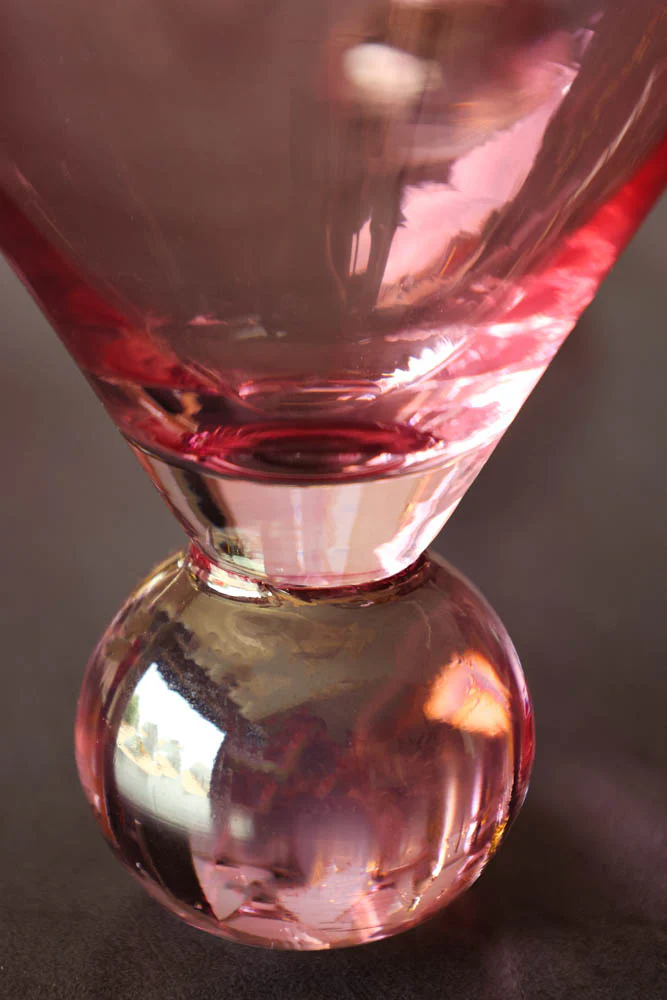 Set Of 4 Gold Rim Rose Tinted Martini Glasses - Image 5