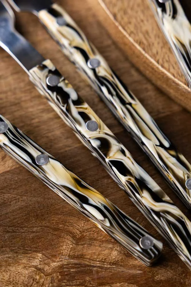 Set of 4 Marble-Effect Cutlery Set - Image 3
