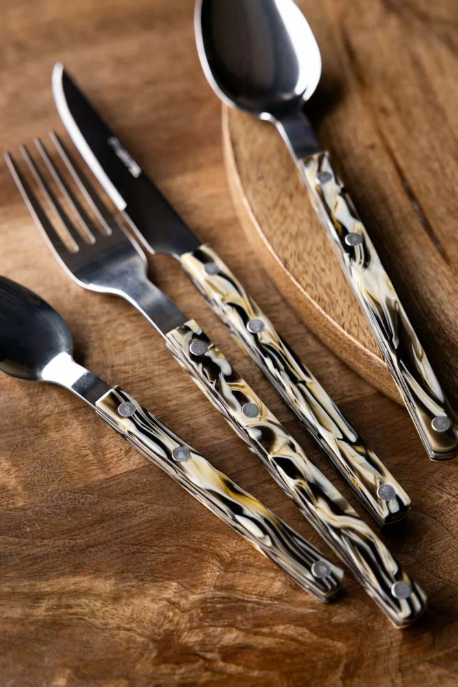 Set of 4 Marble-Effect Cutlery Set - Image 5
