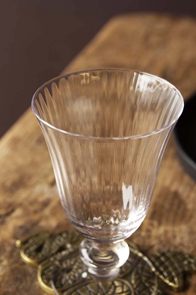 Set Of 6 Ribbed Glass Wine Glasses - Image 4