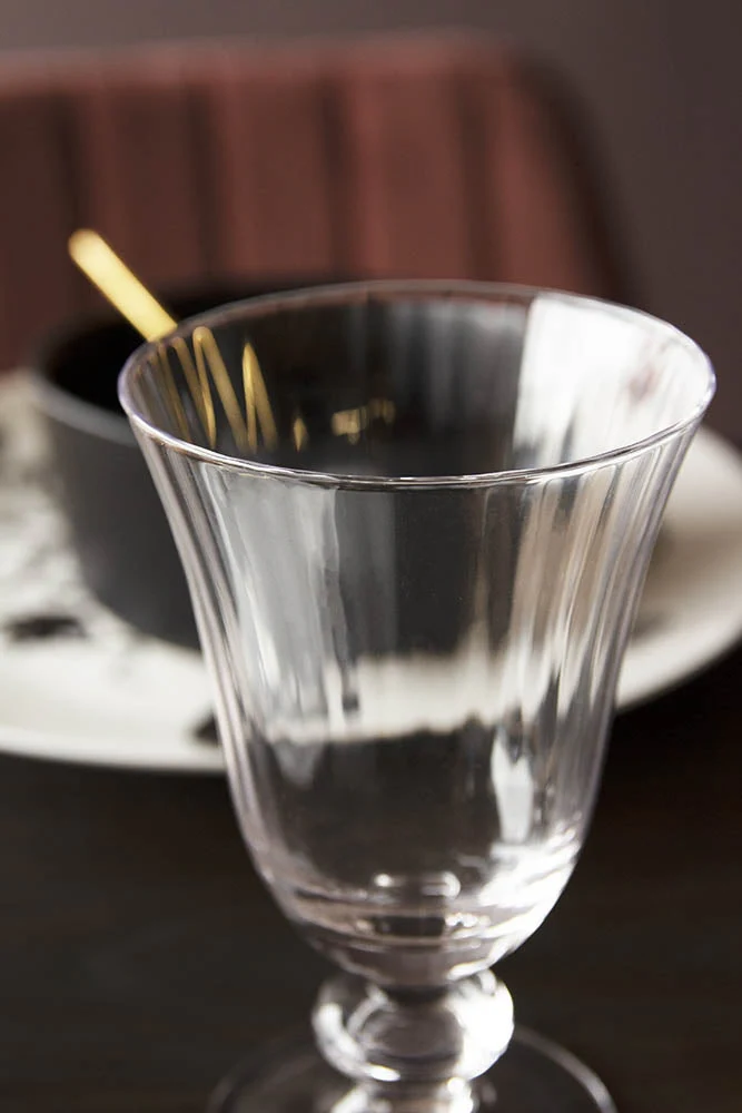 Set Of 6 Ribbed Glass Wine Glasses - Image 6